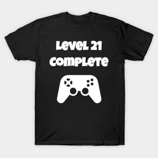 Level 21 Completed Video Gamer 21th Birthday Gift T-Shirt